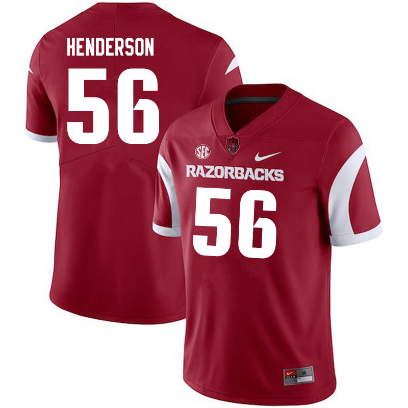 Men #56 Marcus Henderson Arkansas Razorbacks College Football Jerseys Sale-Cardinal